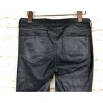 Madewell  Jeans Womens 26 Black Skinny Ankle Leather Coated Biker Moto Zip Pocket Photo 7