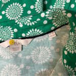 Boden Geometric Print Cap Sleeve Button Front Shirt Dress Size 4 Kelly Green Photo 9