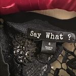 Say What? Say What? Black Floral Lace Top Photo 2