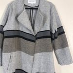 CUPCAKES & CASHMERE Open Coat Striped Long Allesa Color‎ block neutral Gray Size L Photo 8