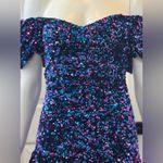 ZARA coquette colorful Sequin Mini Dress with Puff Sleeves size X Small Photo 9