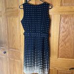 I LE New York Navy and Cream Sleeveless Crew Neck Stretch Sheath Dress, Size 8 Blue Photo 4