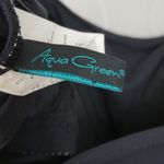 Aqua Green Womens One Piece Swimsuit Medium Black Ruffled Photo 4