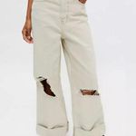 BDG Urban Outfitters Y2K Beige Skater Baggy Wide Leg Distressed Jeans Size 31 Photo 0