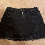 American Eagle black distressed denim skirt, size XS/0 🤩 Photo 0