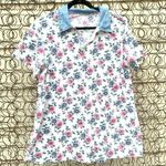 Vintage 90s floral denim collared T Photo 0