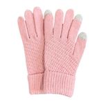 Knitted Tech Friendly Gloves in Pink Photo 0