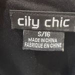 City Chic  black & mustard yellow patterned corset smocked top maxi dress size 16 Photo 6