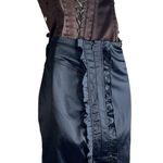 2B Bebe Satin Ruffle Bustle Pencil Mini Skirt Black Small Vintage Y2K Photo 1