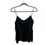 Massimo Dutti  Black Velour Pleated Camisole Top Photo 1