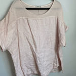 LUNGO L'ARNO Linen Knit Pink Oversized Top Short Sleeve Euro Cottage Earthy Soft Size 3X Photo 0