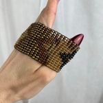Boutique Southwestern Beaded Stretchy Cuff Bracelet Black Copper Gold Brown Seed Beads Photo 14