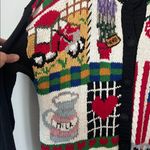 Vintage 90s Farm Sweater – Heirloom Collectibles – Fall Cardigan – Size Large Black Photo 2