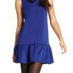 Bar III  XS blue dropwaist scuba dress‎ Photo 0