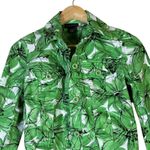 Rafaella  Abstract Floral Jacket Womens S Green 100% Cotton Art Photo 1