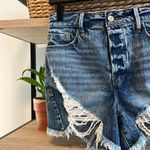 Good American Bombshell Denim Jean Shorts Distressed Highrise Raw Hem Size 00/24 Photo 3