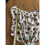 Active USA Cropped Floral Ruffle Sleeve Tie hem Front Blouse womens large Photo 5