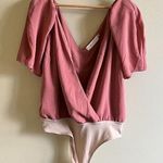 ASTR puffy shoulder bodysuit Dark Blush Womens Size M Red Size M Photo 0