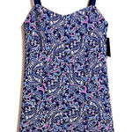 Alisha Levine Swimdress Plus 22W Swim Bathing Suit One Piece Paisley Blue Pink Photo 0