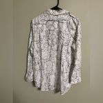 Cynthia Rowley  Shirt Womens Size Large White Leaf 100% Linen Blouse Button Front Photo 1