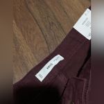 Mango  cotton pleated front wide leg jeans in dark maroon NWT $88 Photo 8