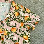 Marine layer EUC Pink Citrus Print Short Sleeve Lucy Top, Size Medium Photo 4