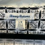 Tommy Bahama Faux wrap cap sleeve black-and-white dress size large Photo 3