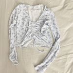 Urban Outfitters Scrunch Floral Baby Blue Top Photo 1