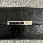 Gucci Authentic  GG Signature Black Leather Continental Wallet Photo 1