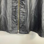 Clara Sunwoo Liquid Leather Ruched Detail Jacket Black Vegan Slim Fit Womens L Size L Photo 8