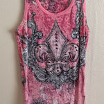 Vocal  Pink and Gray Graphic Tank Top Photo 0