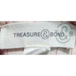 Treasure & Bond Striped Puff Sleeve Button Back Blouse Womens Medium Pink White Photo 3