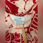 At home wear by sears VINTAGE house gown night gown red floral Hawaiian size S Photo 5