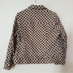 Christopher & Banks CJ Banks Women's Jacket XL Beige with Black Polka Dots Denim Feel Long Sleeve Photo 1