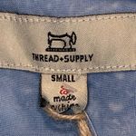 Thread & Supply small women’s blue white tie dye button down short sleeve shirt Photo 6