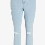 EXPRESS Curvy Super High Waisted Ripped Mom Jeans Photo 0