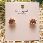 Kate Spade  New York Rose Pink Crystal Stud Earrings Gold Tone NWT Photo 0