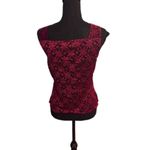 Karen Kane Lace Tank Top Deep Red Photo 2