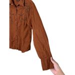 Cattlelac Ranch Womens Long Sleeve Western Button Down Shirt Embellished Large Brown Photo 3