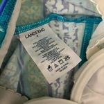 Lands' End Tankini Top Underwire Removable Pads Striped Aqua Blue Green Navy 4 Photo 2