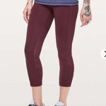 Lululemon Pace Rival Crop leggings *22" Dark Adobe maroon size 6 Photo 0