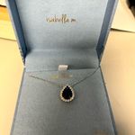 Isabella M necklace 16 plus 2 additional inches blue stone cubic zirconia silver Photo 2
