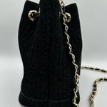 Henri Bendel  Black Sparkle Bucket Bag Gold Chain Strap Photo 6