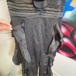 Wow Gold Label Black Ruffle Lace Silk Mockneck Full body Jumpsuit Size Large Photo 13