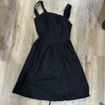 Fisoew Summer Backless Lace Up Dresses Sleeveless Square Neck A Line Mini Dress Black Photo 2