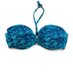 Gideon Oberson Blue Halter Bandeau Bikini with Top Strap Detail Size undefined Photo 1