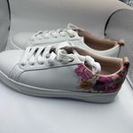 Ted Baker London floral leather upper lace up sneaker shoes white size 8.5 Photo 6