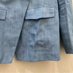 EVA MENDES Chambray 100% Lyocell Lightweight Blazer Size S Blue Photo 10