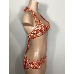 Robin Piccone New.  burnt orange floral bikini set. Small. M-top/S-bottom. Retail Photo 2