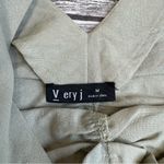 Very J V ery j Women's Bubble Sleeve Crop V Neck Canvas Blouse Olive Green M Med Medium Photo 9
